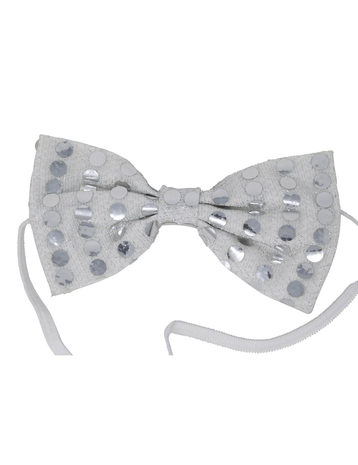 Noeud papillon argenté avec sequins adulte