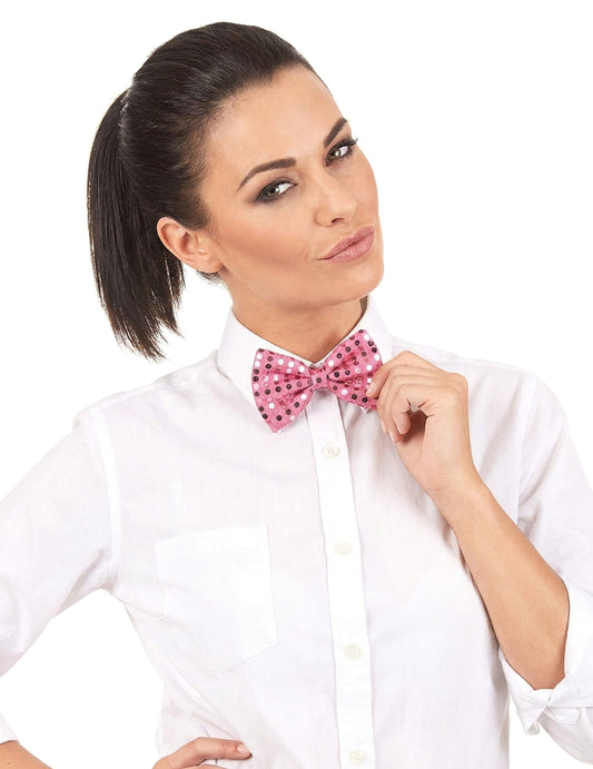 Nod de fluture roz cu paiete adulte