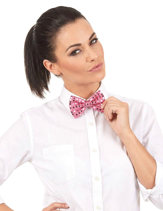 Nod de fluture roz cu paiete adulte