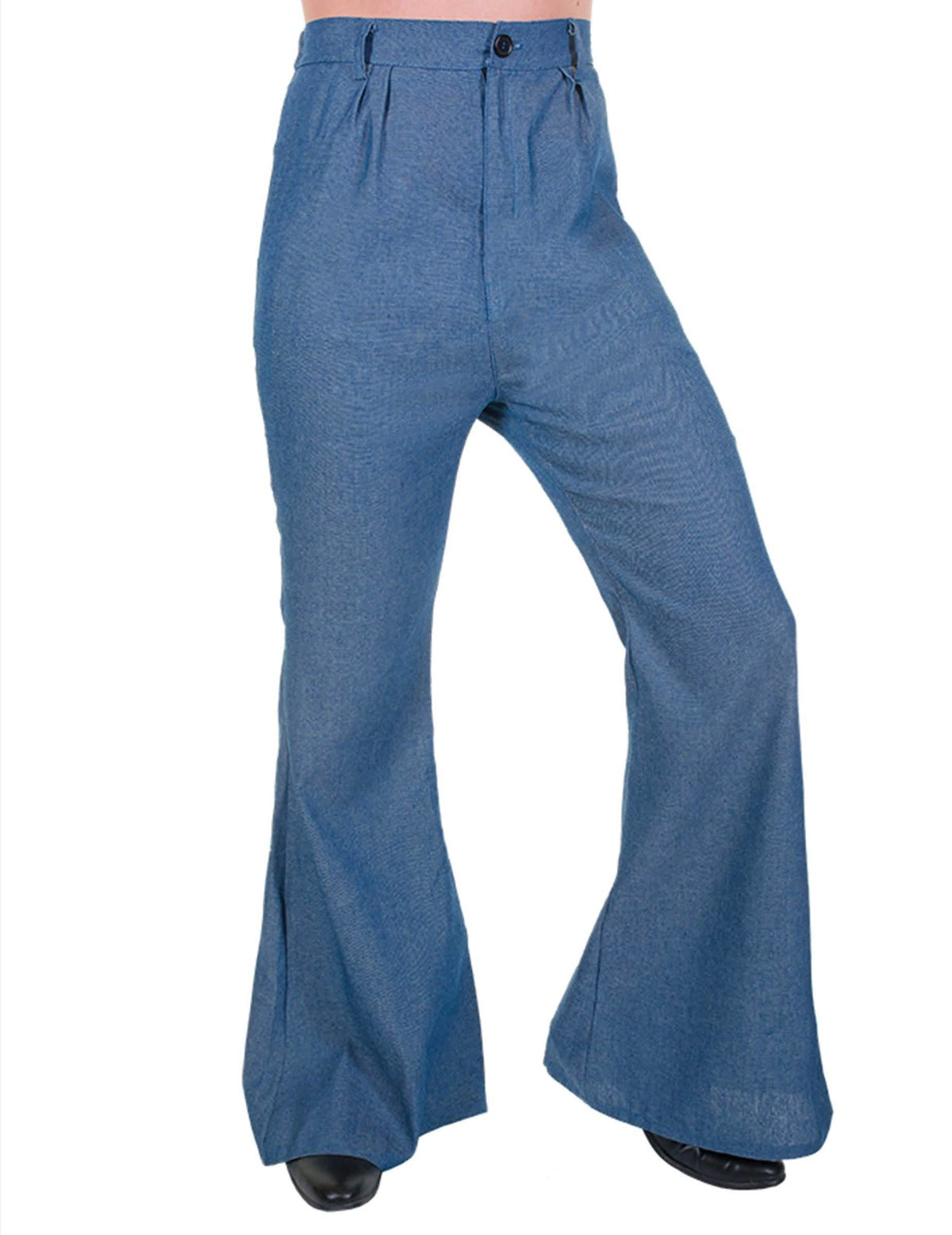 Pantaloni disco cu crac evazați pentru bărbat albastru culoare jeans