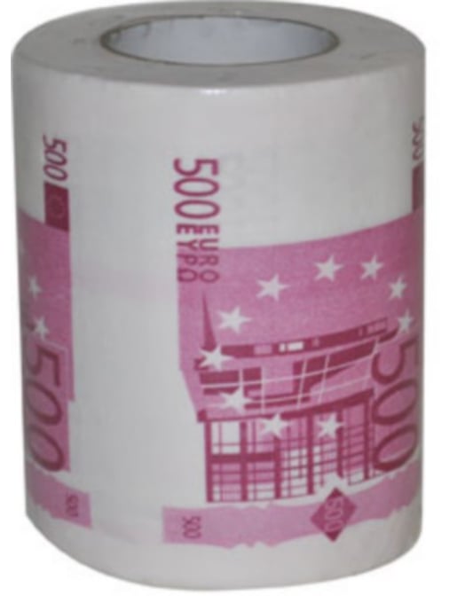 Papier toilette humoristique billet 500 euros pour adulte rose et blanc