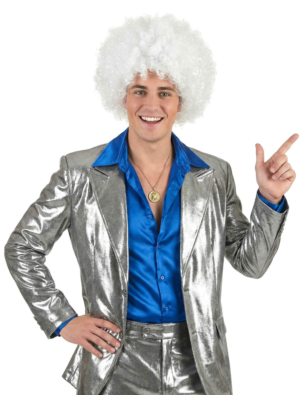Vedere frontală a perucii afro pentru adult