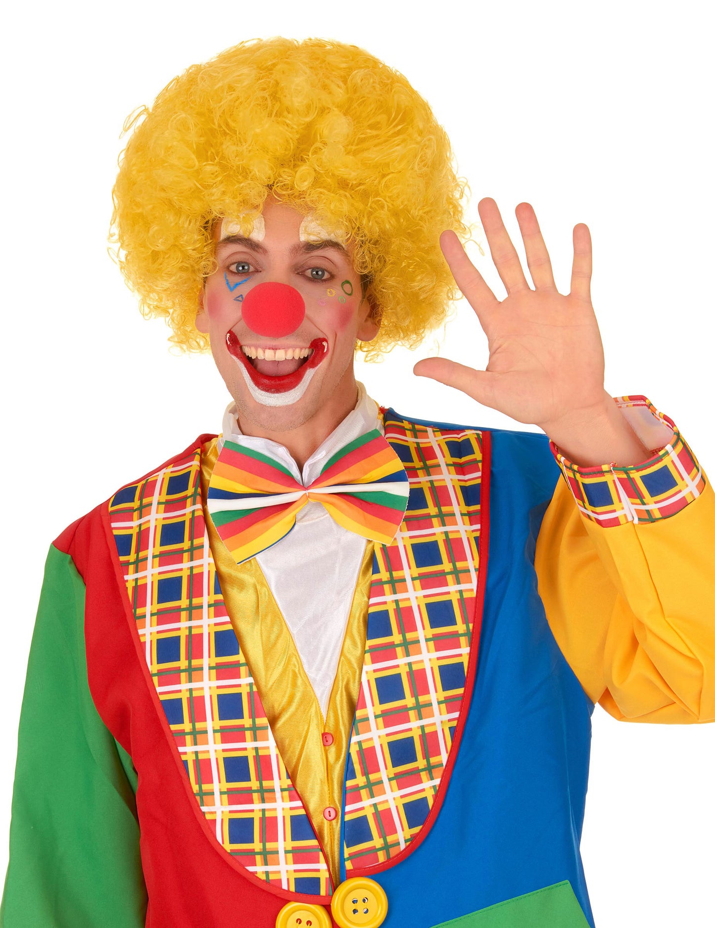 Peruca de clovn galben confortabil pentru adulți