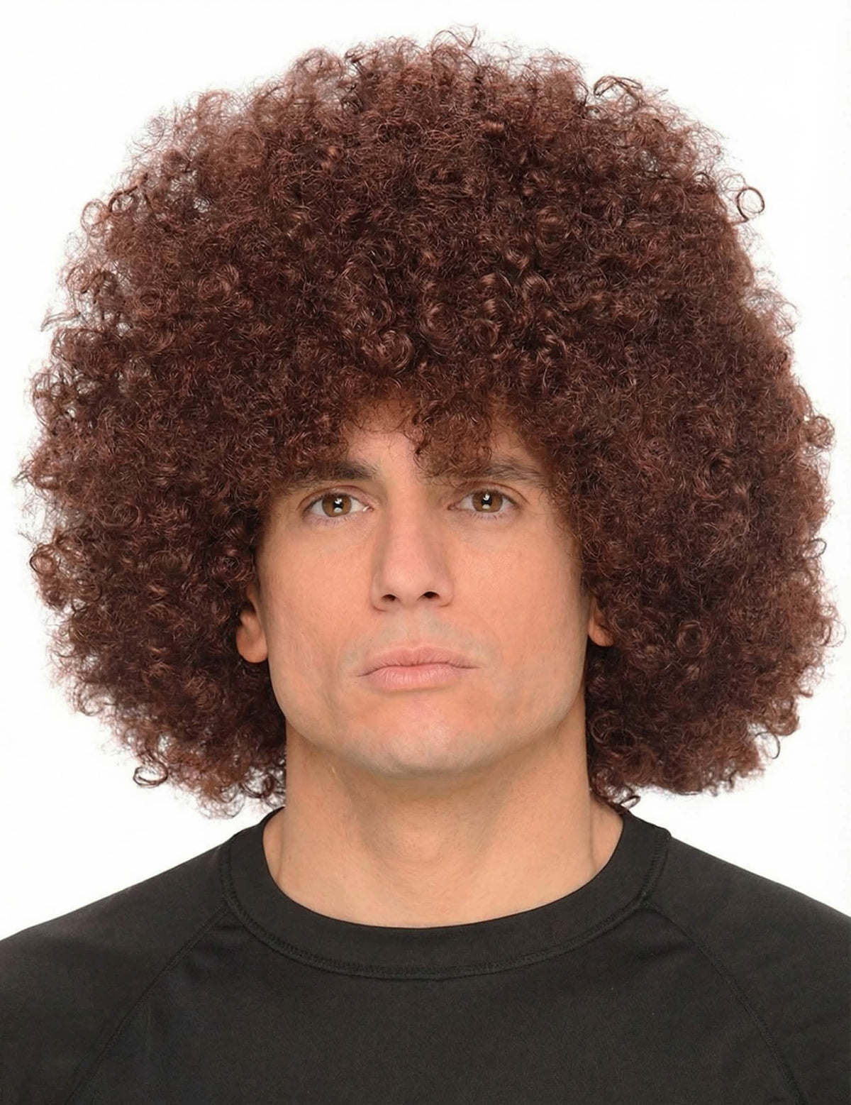 Perucă afro pentru adult maro voluminoasă