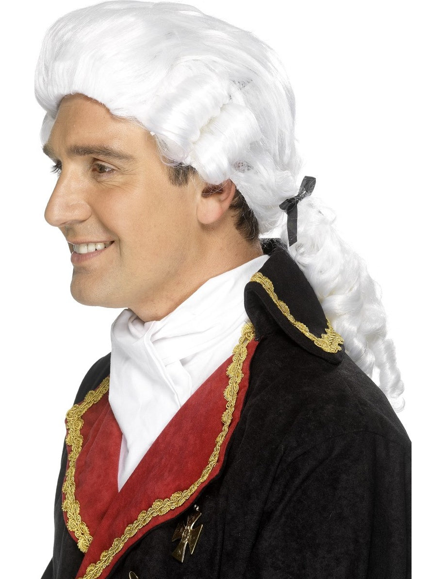 Peruca albă barocă pentru adulți