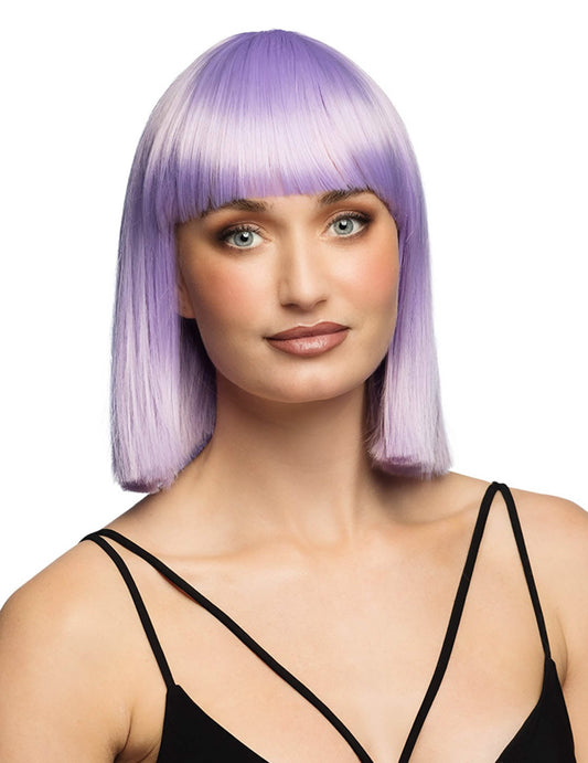 Perucă carré lila pastel de lux pentru adulți