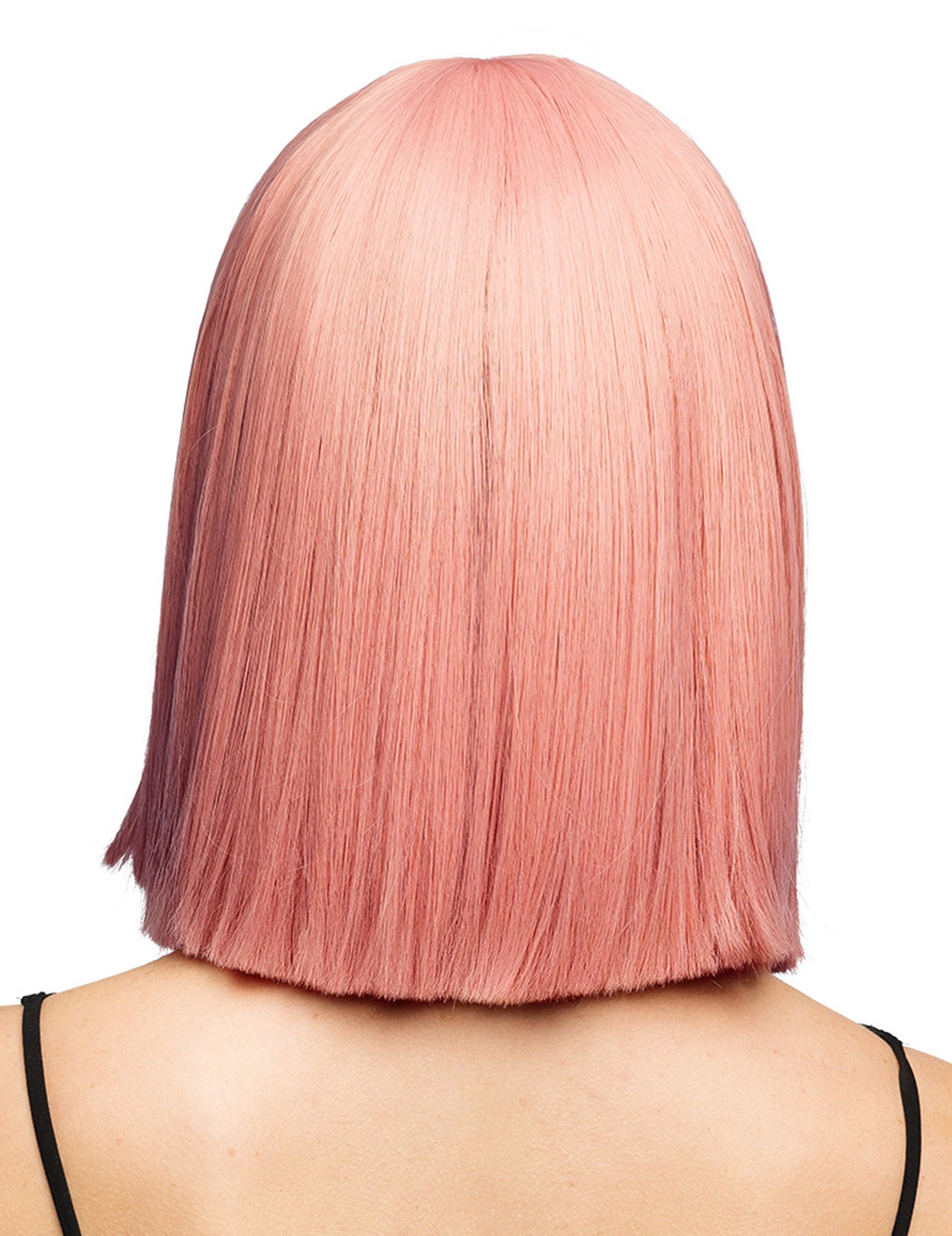 Perucă carré roz somon de lux pentru adulți