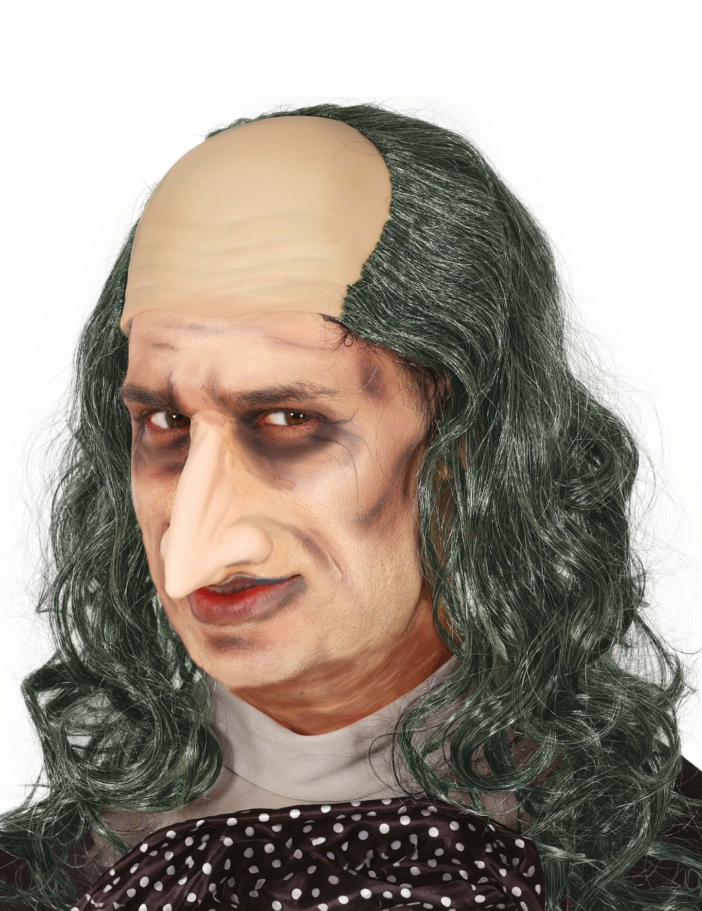 Perucă cheală cu păr lung și verde de adult