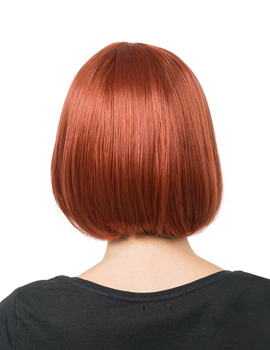 Perucă luxoasă, model pătrat, pieptănabilă, culoare auburn, pentru femei