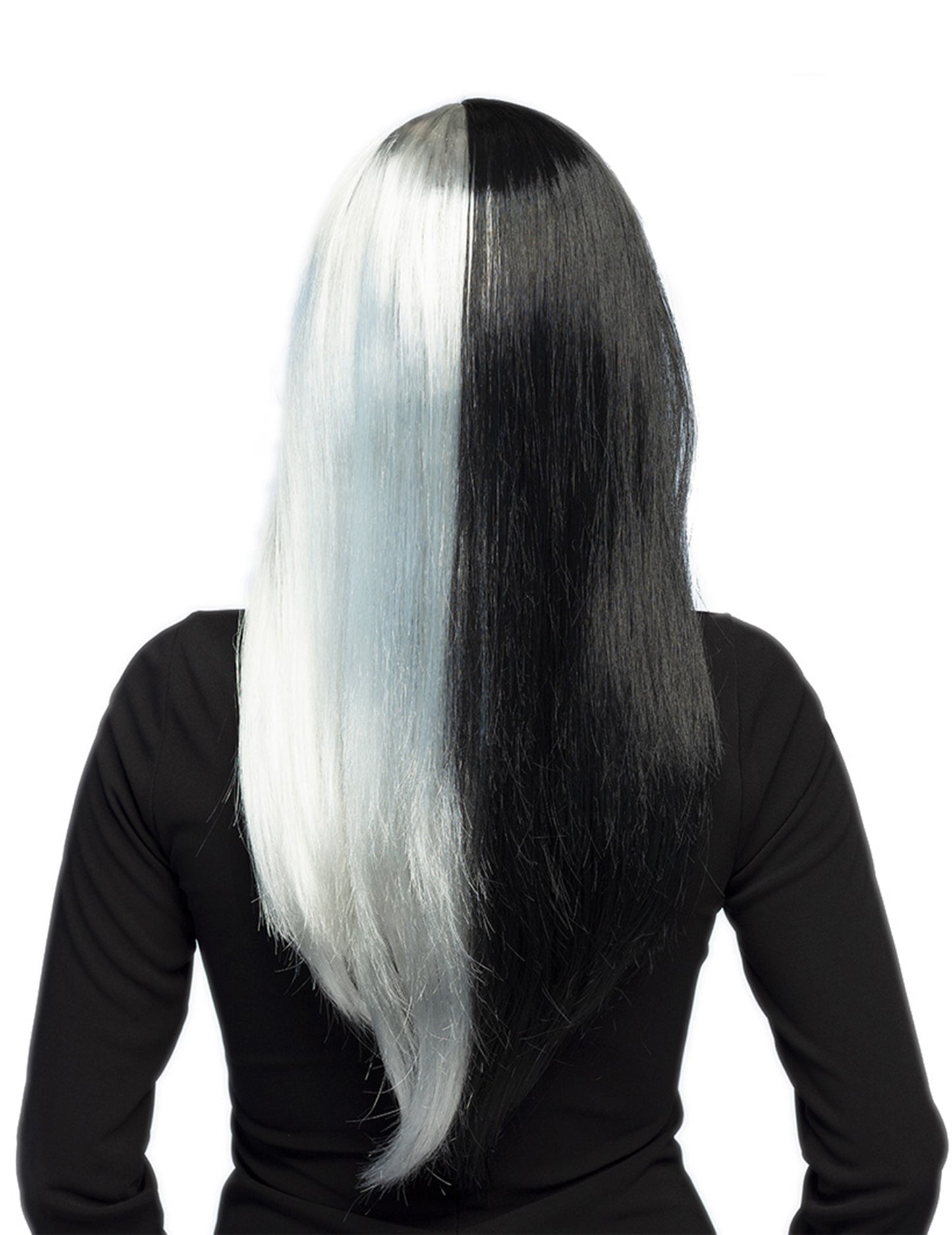 Femeie netedă cu perucă alb -negru