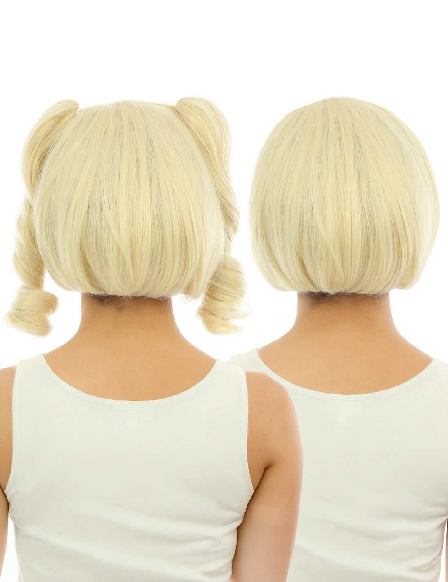 Peruca de manga cu blondă de lux de pigtailuri detașabile