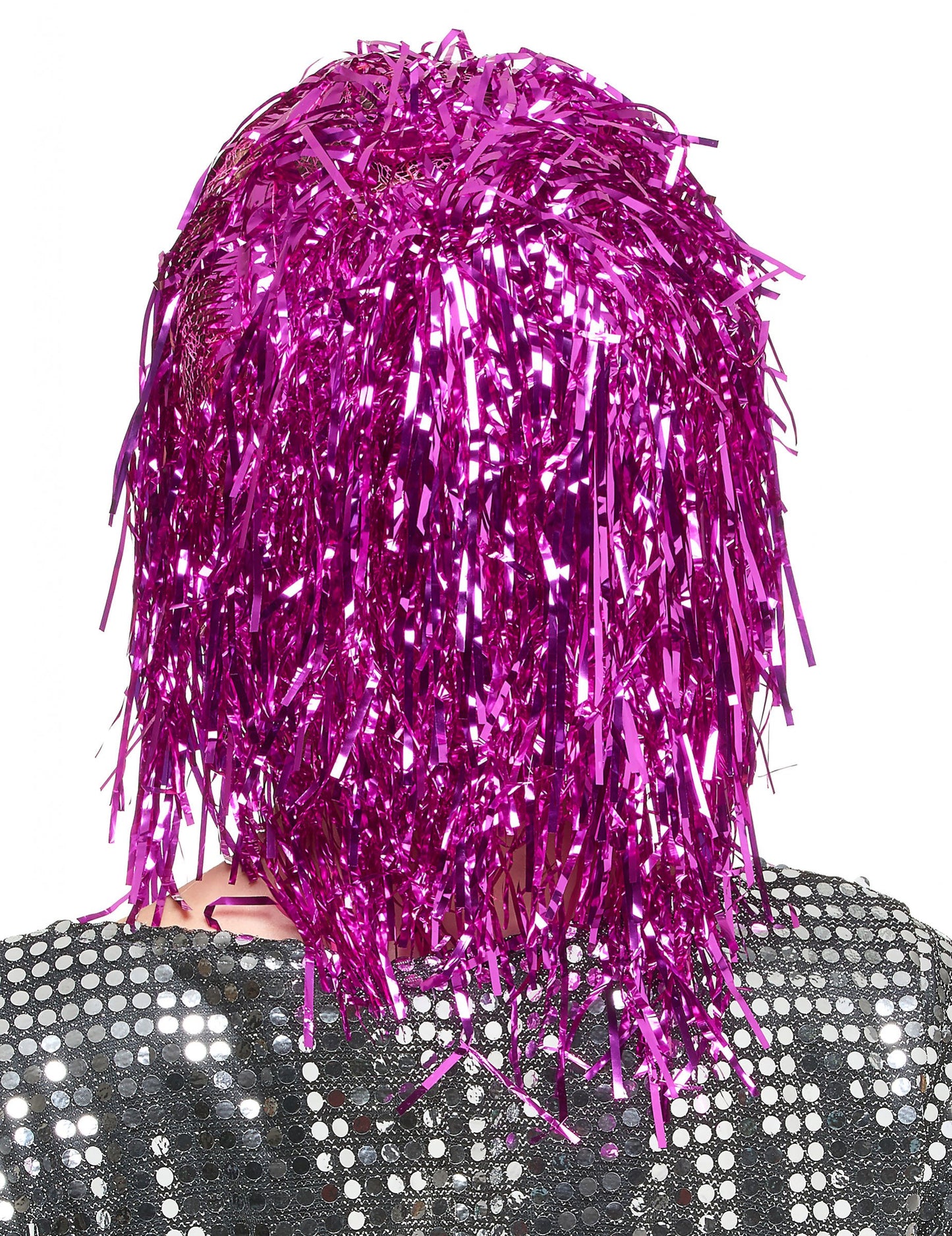 Peruca metalică pentru adulți fuchsia