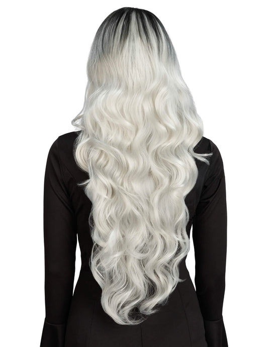 Perucă ombré alb-negru de lux pentru femei