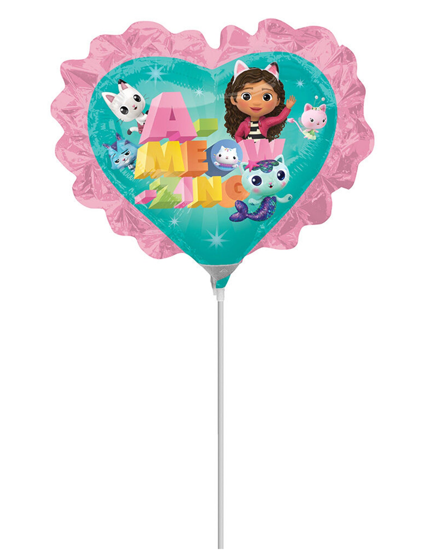 Petit ballon aluminium cœur Gabby et la maison magique 22 cm