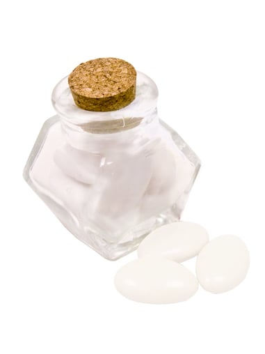 Călimară mică de sticlă 5 cm cu dop de plută