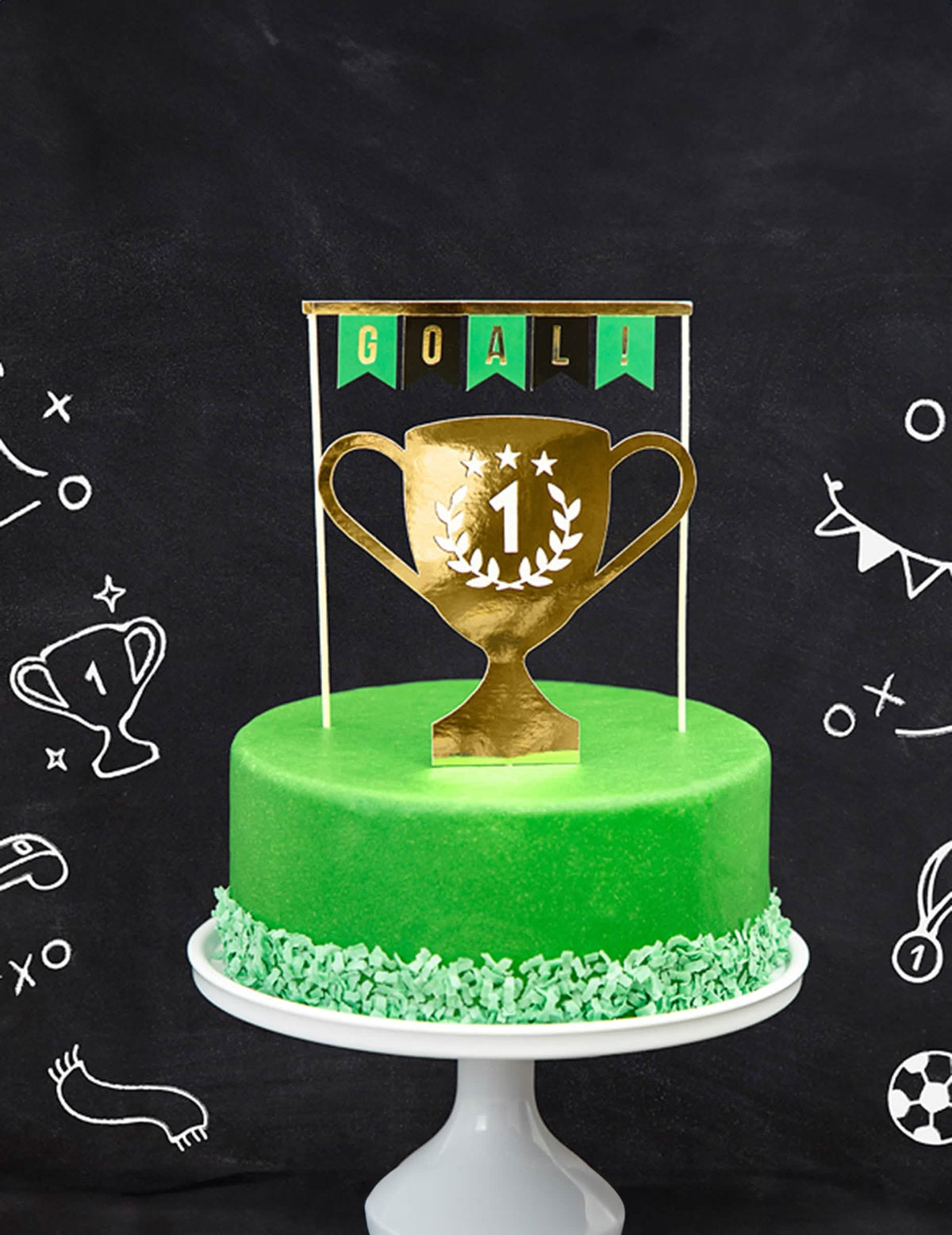 Figurine pentru tort cu fotbalist campion pentru tort