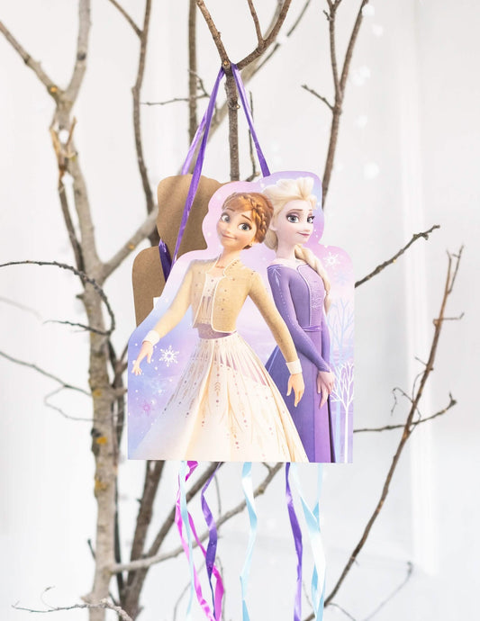 Vue de profil de la Piñata La Reine des Neiges