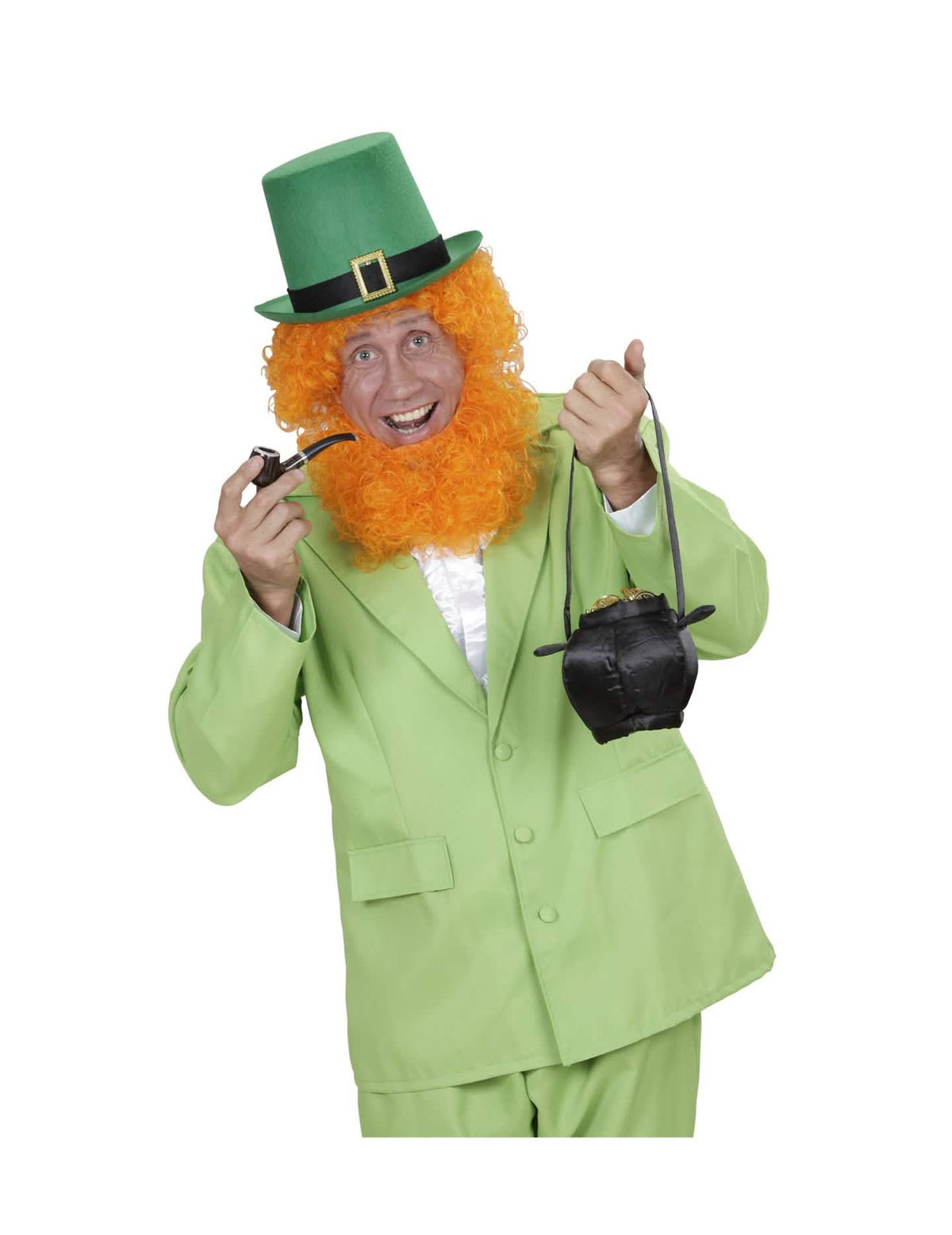 Punere în scenă cu un costum de leprechaun al pipei irlandezului