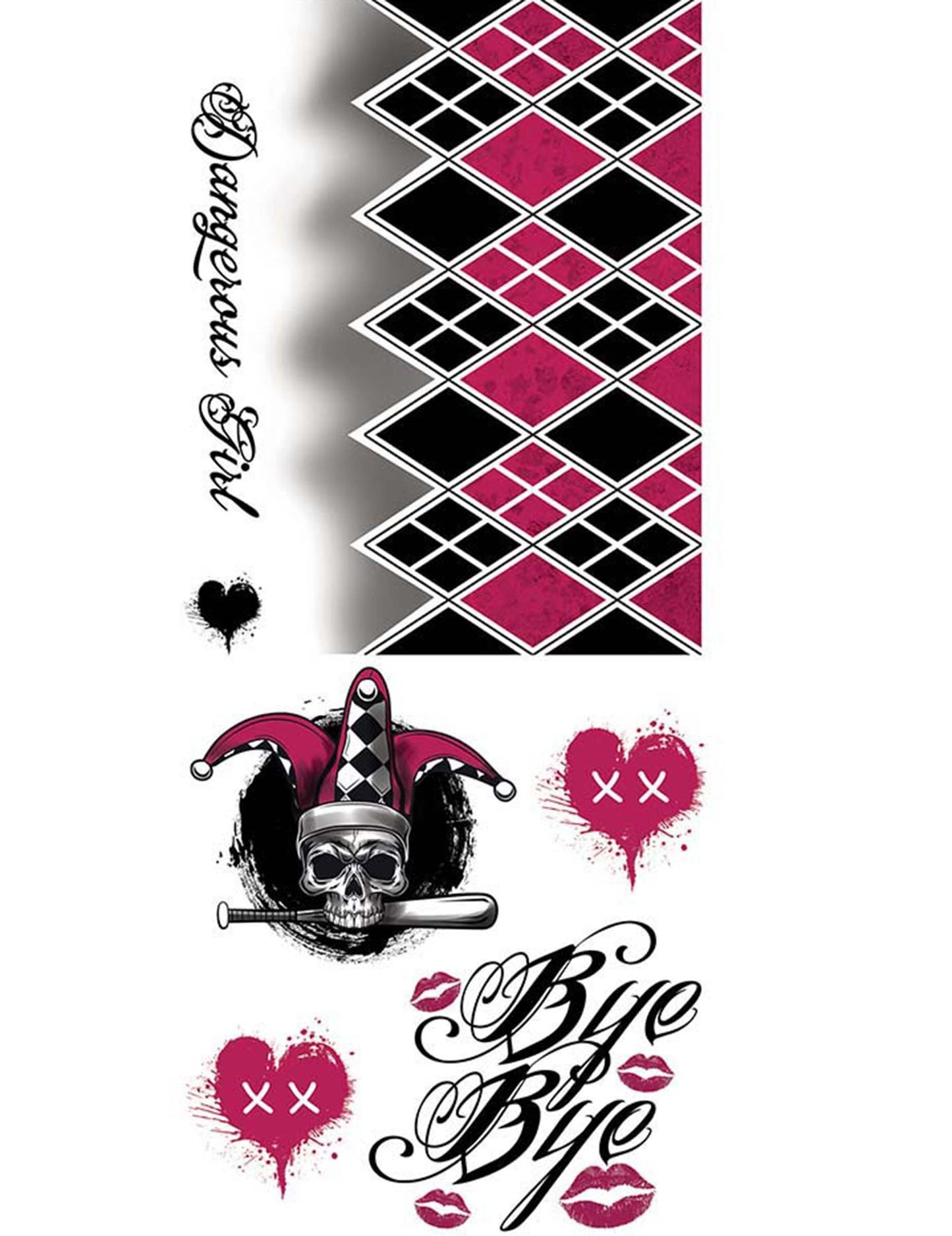 Placă de tatuaje arleqine malefic 30 x 14 cm