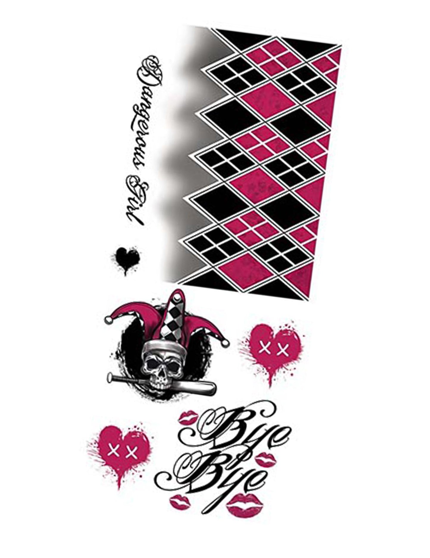 Placă de tatuaje arleqine malefic 30 x 14 cm