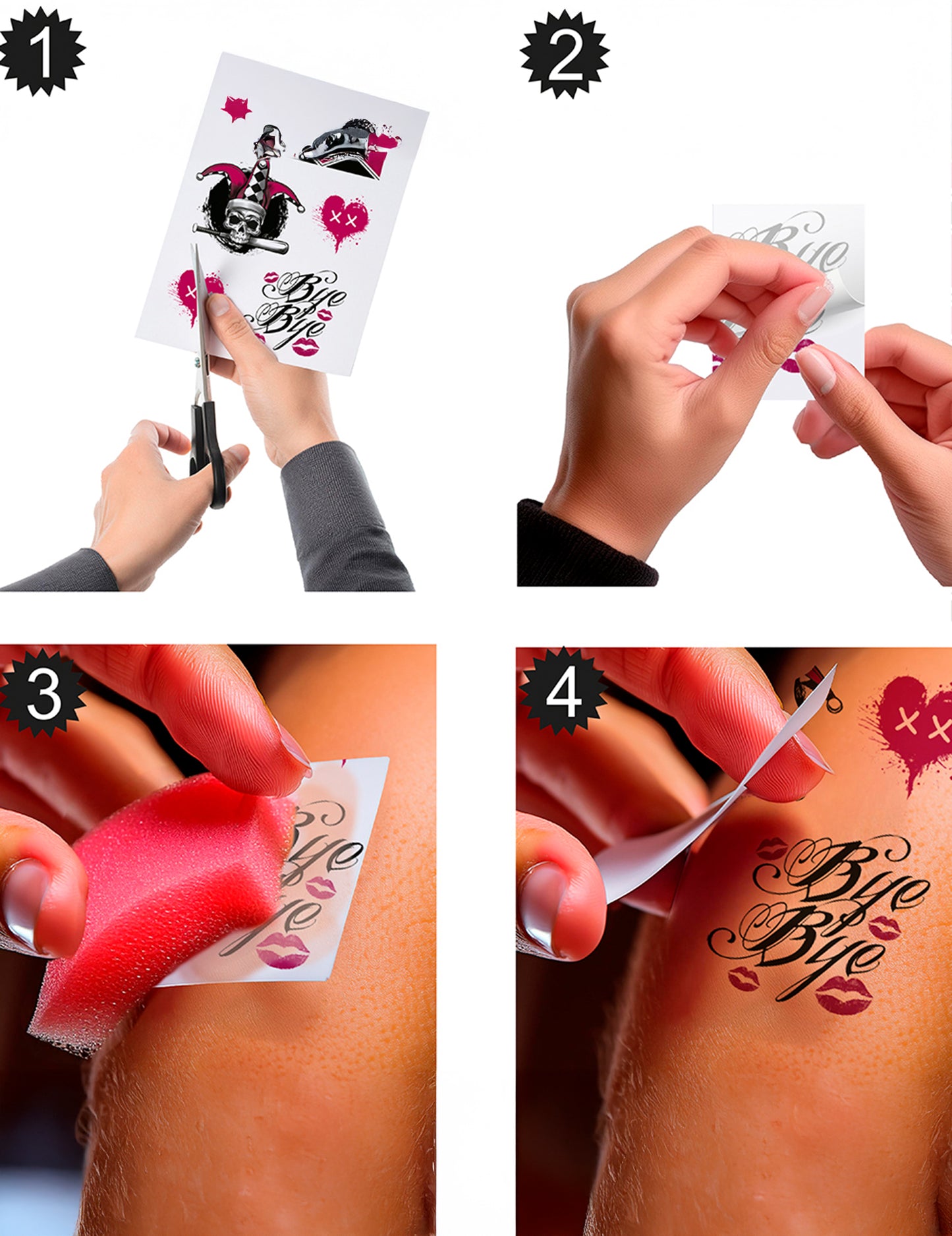 Placă de tatuaje arleqine malefic 30 x 14 cm