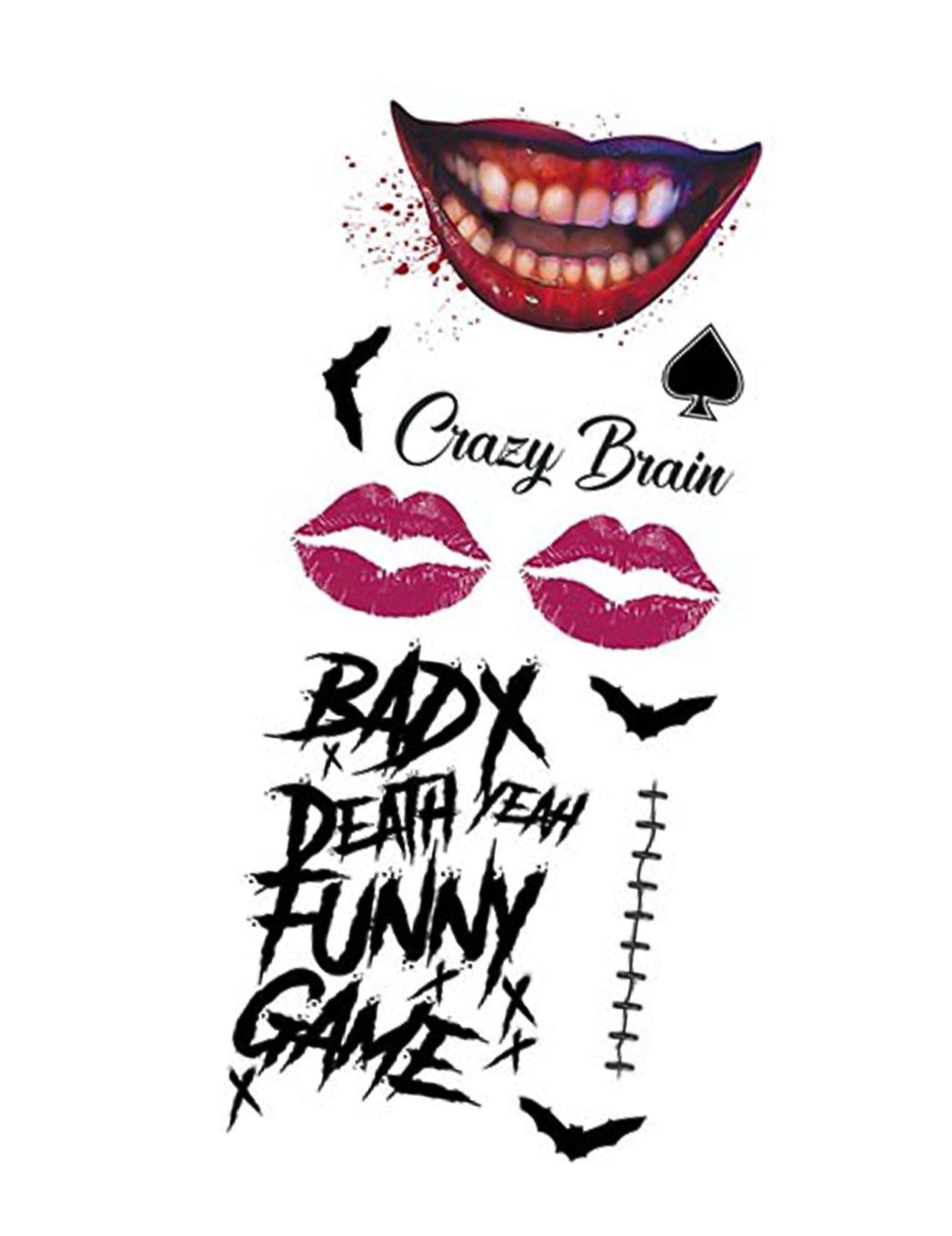 Tatuaje Maleficent Joker 30 x 14 cm