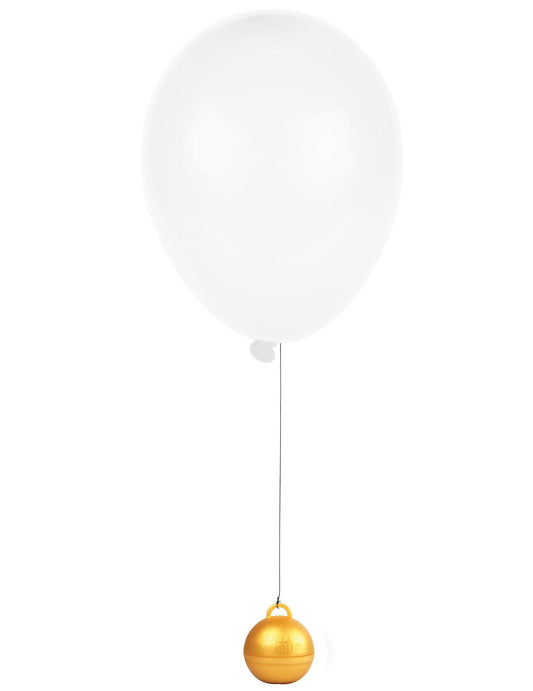 Mise en situation du poids pour ballon hélium couleur or