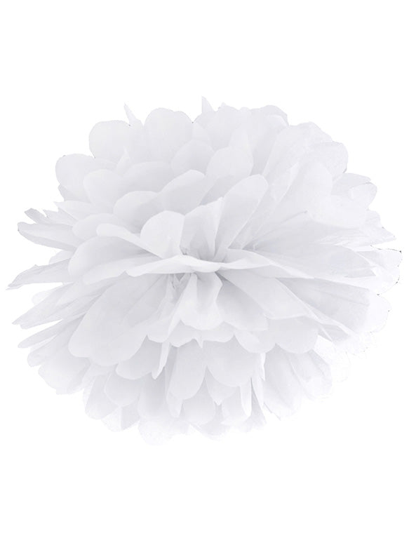 Pompon à suspendre en papier blanc