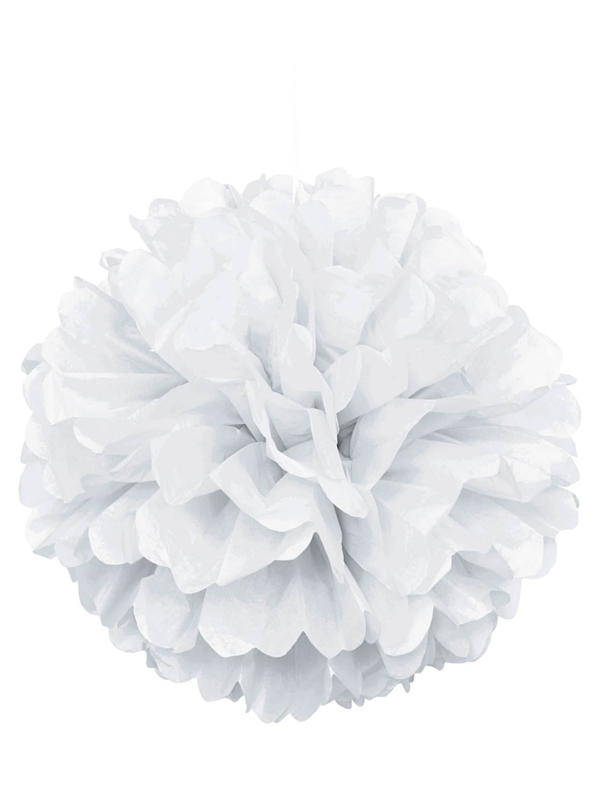 Pompon en papier pour décoration blanc à suspendre