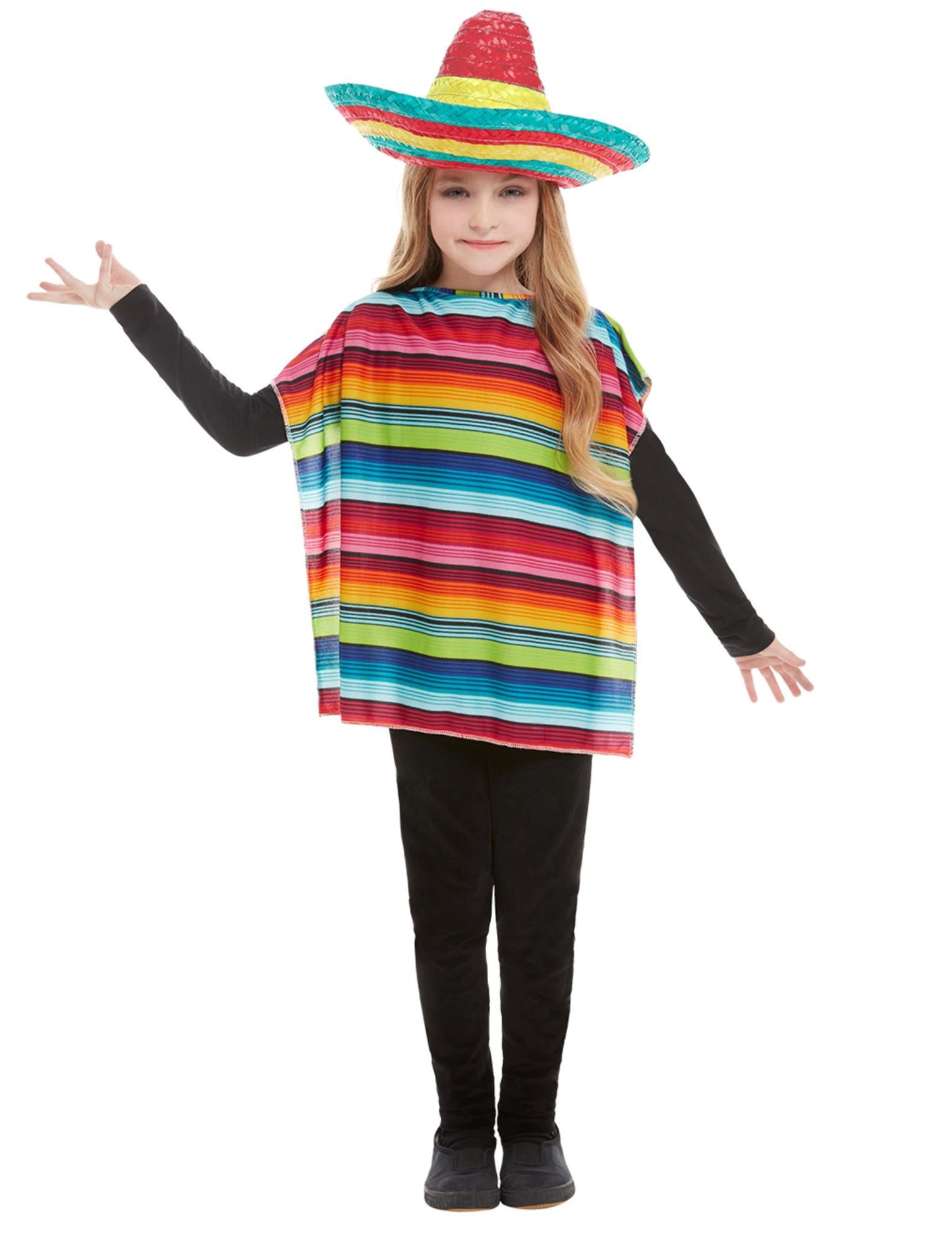 Copil mexican Poncho și Sombrero