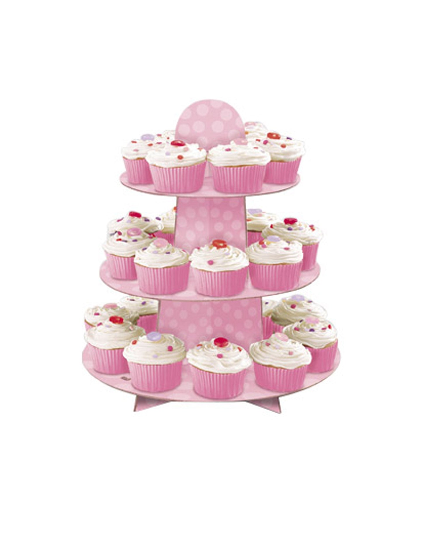 34 cm 34 cm afișaj de cupcake roz