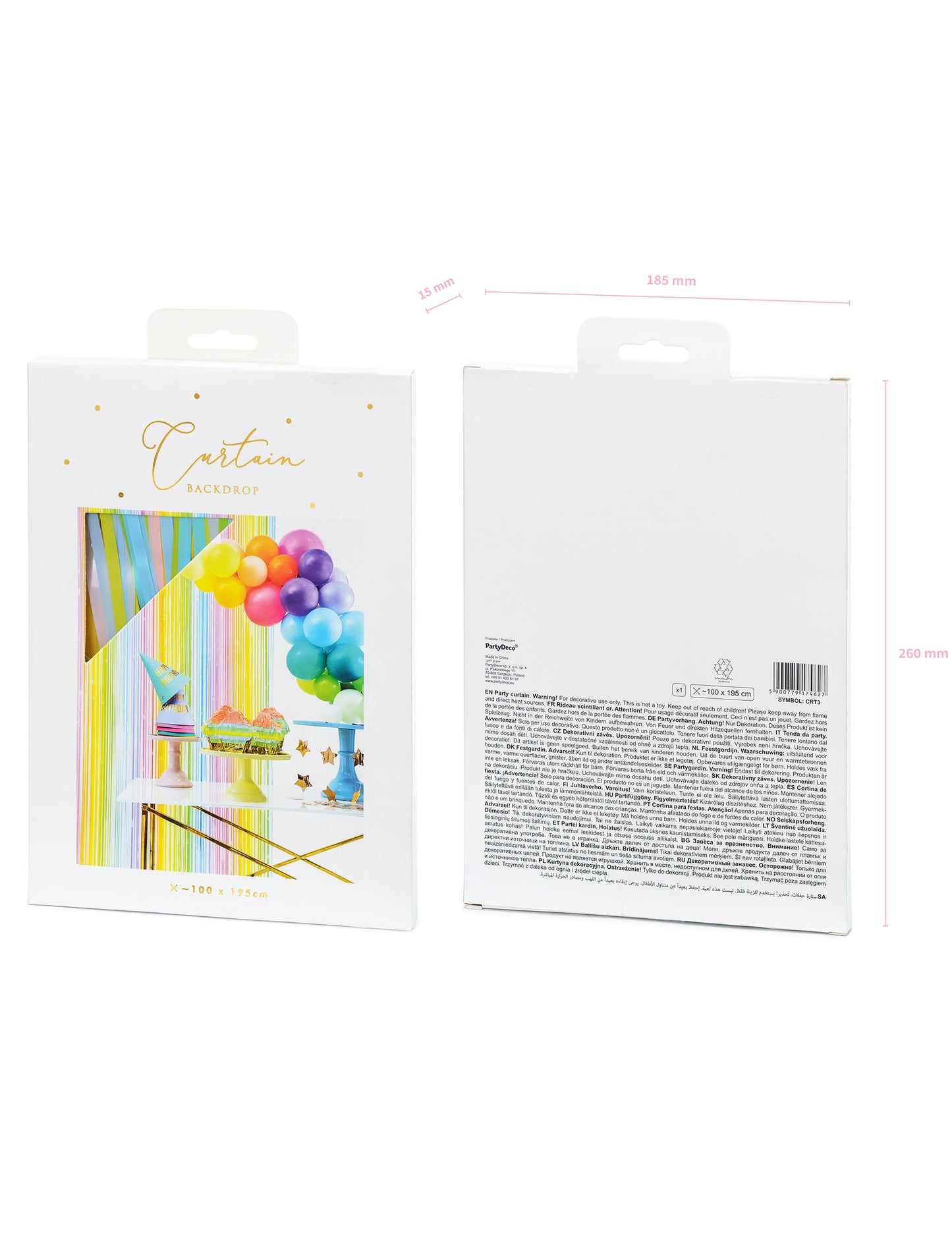 Perdea scintilantă multicoloră pastelată 100 x 195 cm