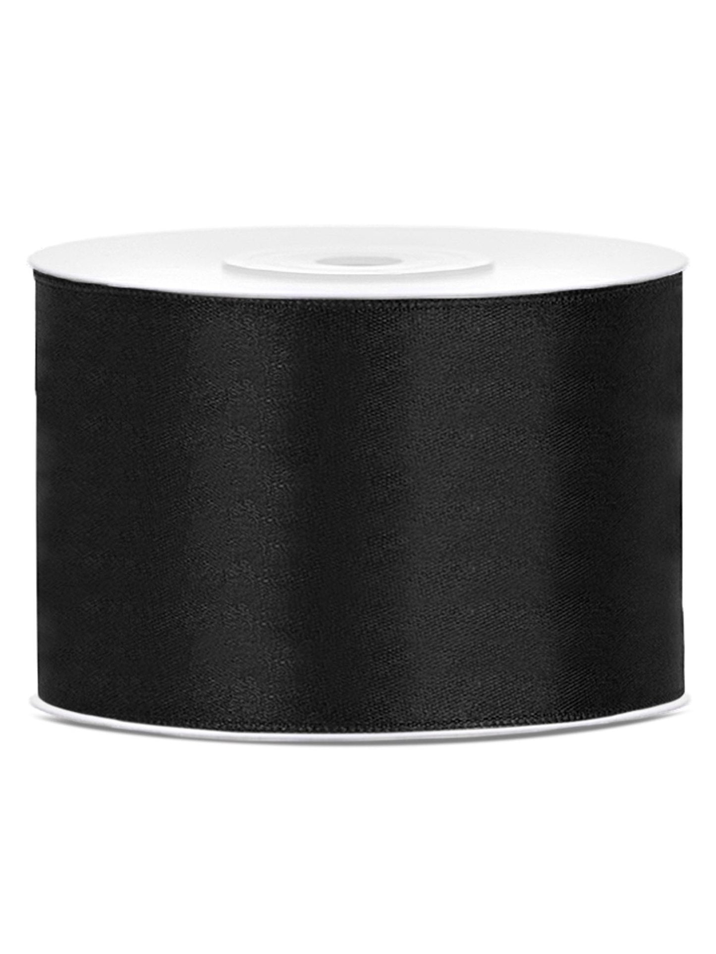 Panglică de satin negru 5 cm x 25 m pentru decor