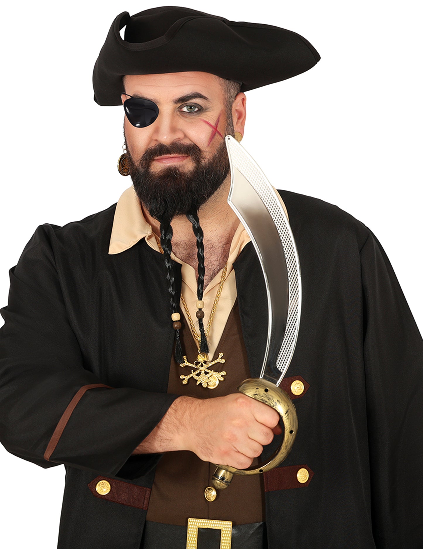 Sabre și ascunde ochi de pirat din plastic