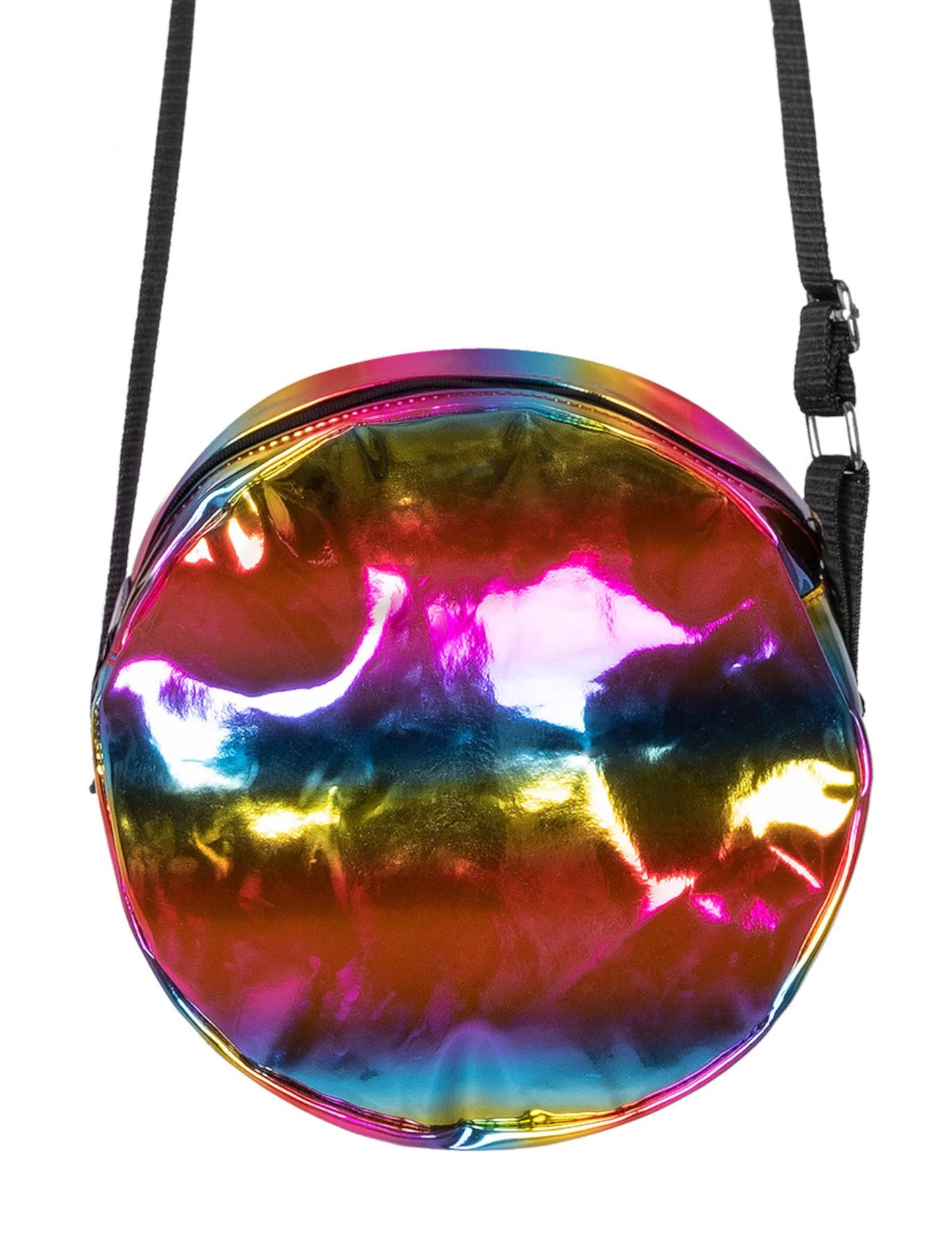Geantă rotundă curcubeu holografic