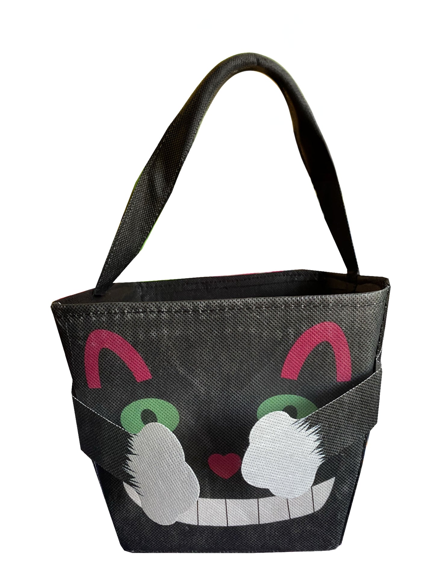 Vue de face du sac petit chat rigolo avec bras et jambes
