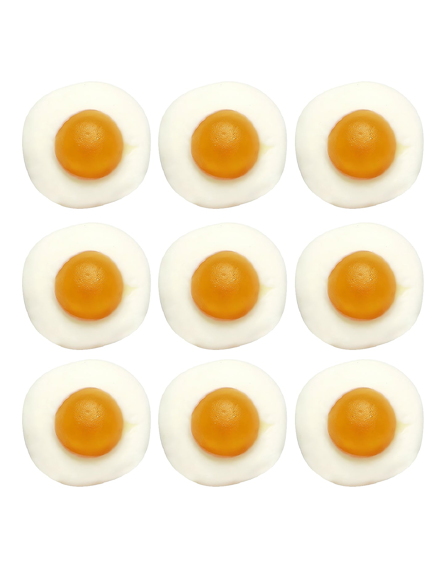 Vue détaillée des bonbons du sachet de bonbons Haribo Oeufs au plat