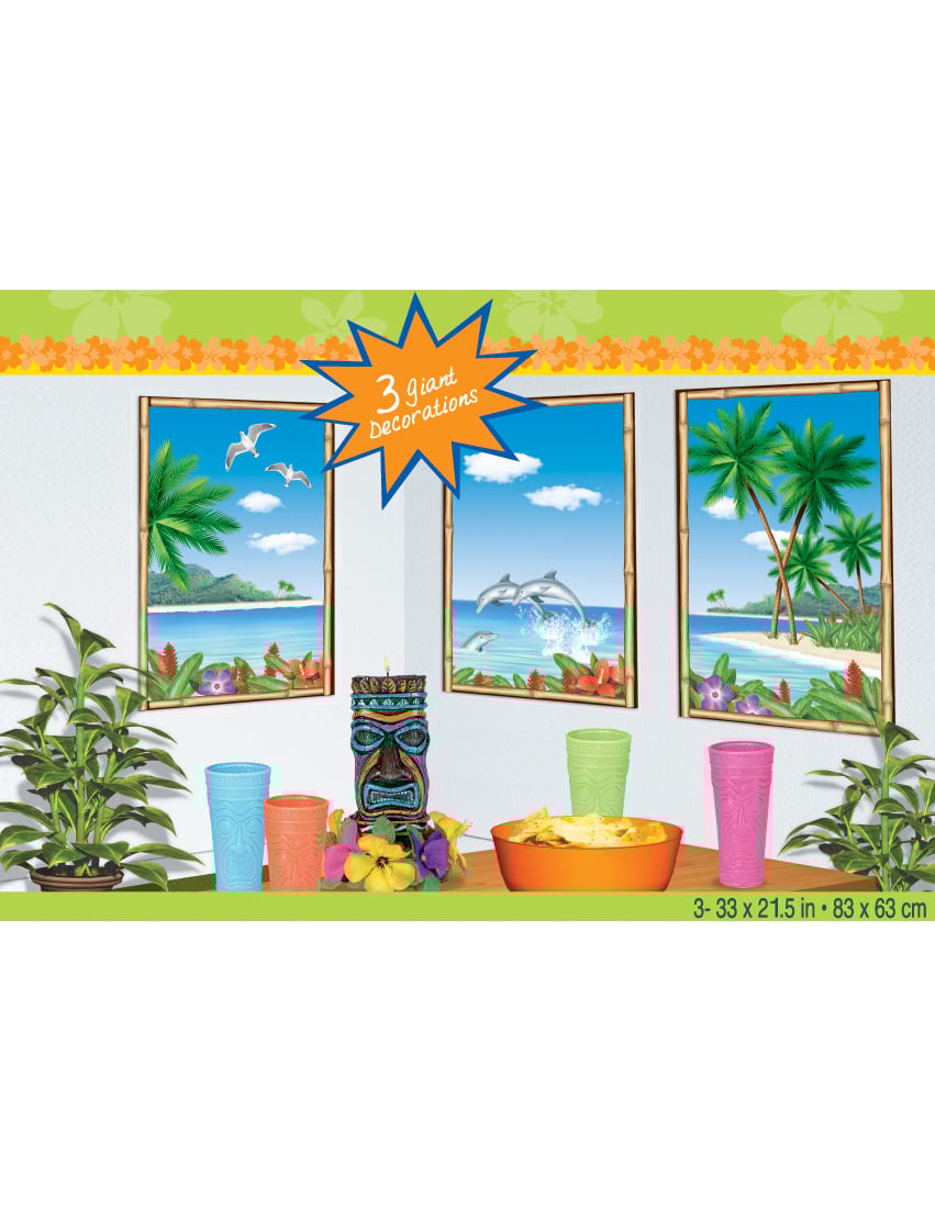 Decorațiuni de perete insule paradisiace pentru petrecere set de 3 postere feronerie tropicale