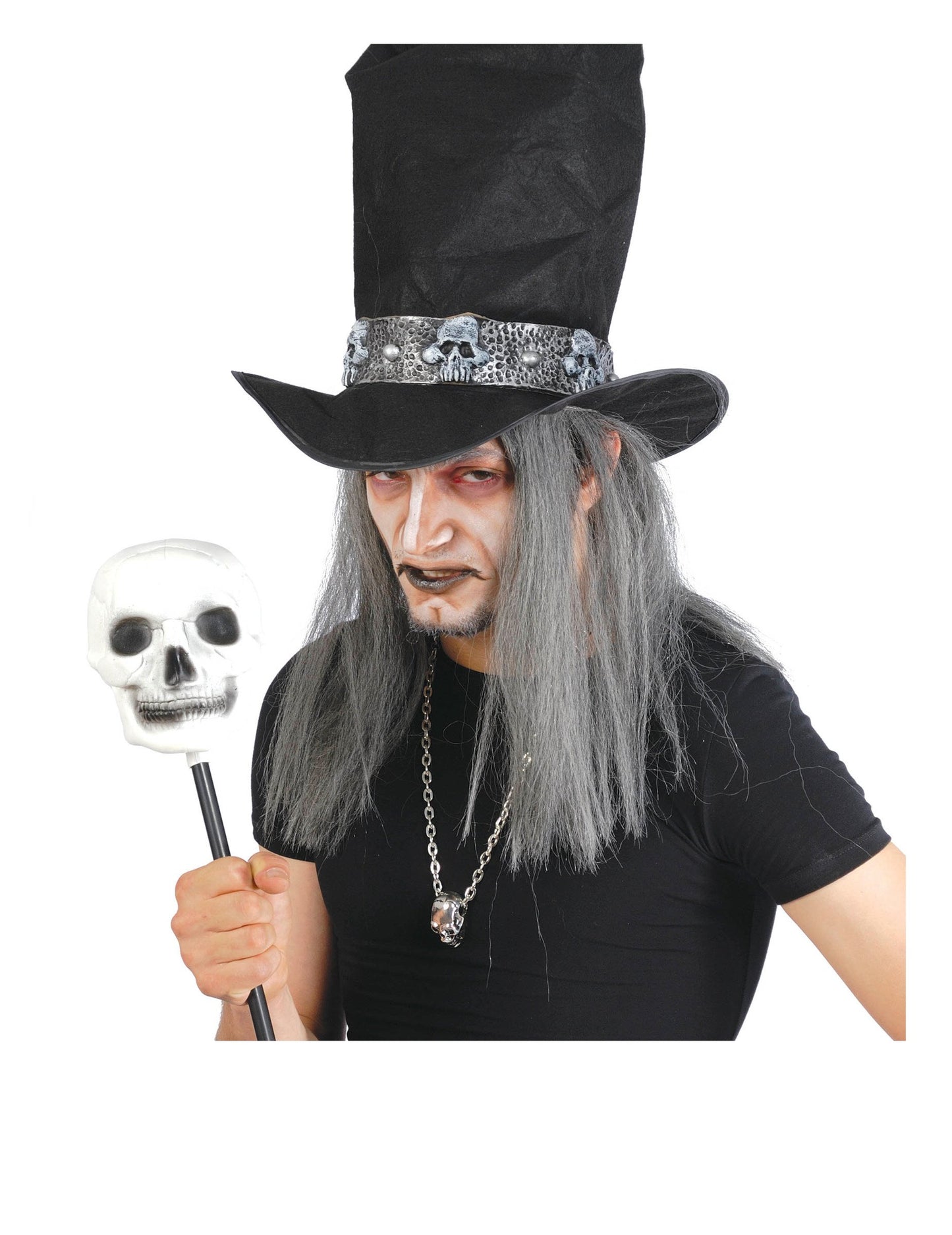 Prim-plan al craniului sceptrelor cu cap de mort de Halloween