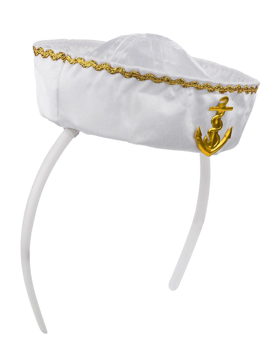 Vue de profil du serre-tête mini chapeau marin