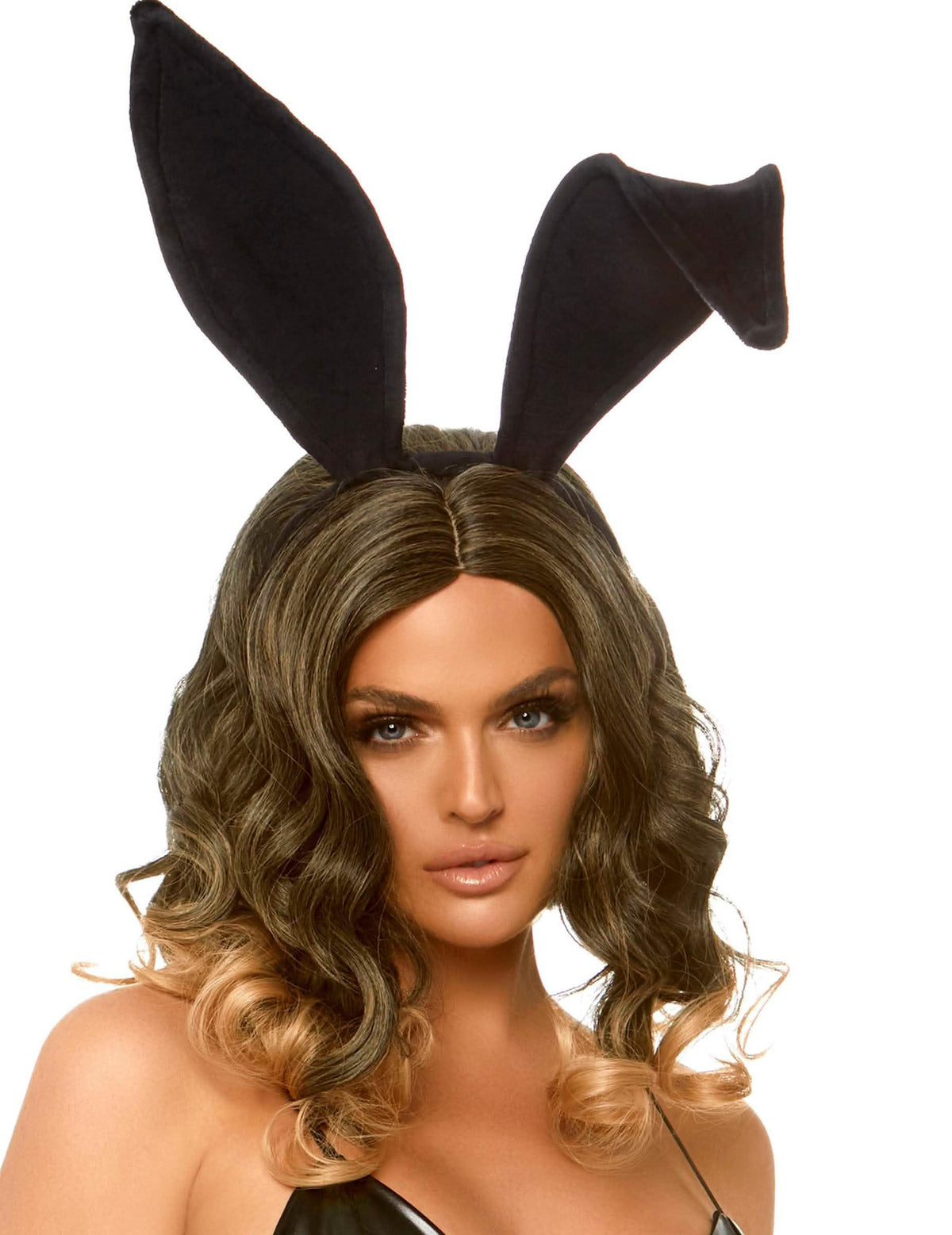 Serre-tête oreilles de lapin luxe articulées pour adulte noires