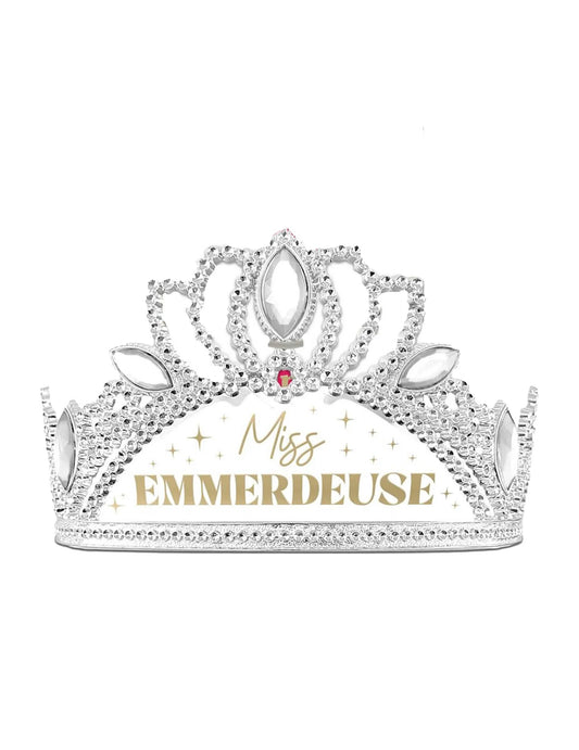 Detaliu al diademei din setul accesorii miss enervantă eșarfă și diademă