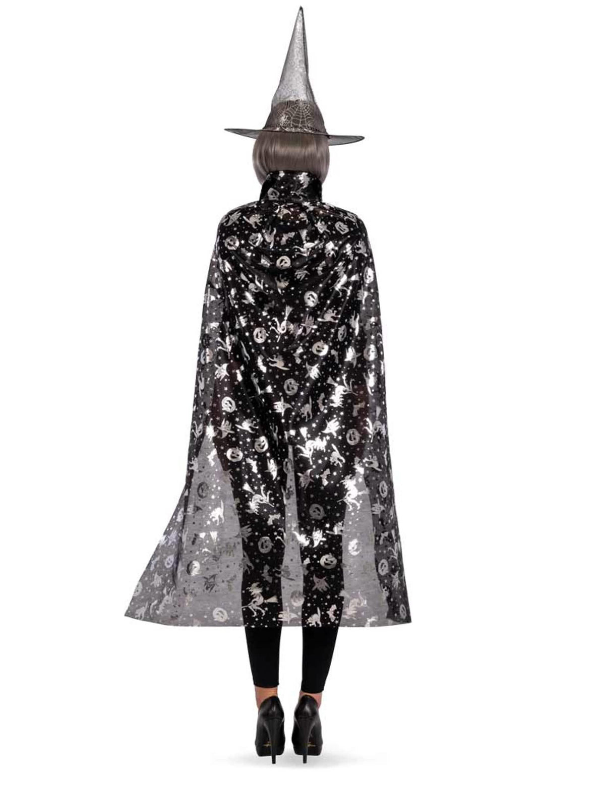 Vue de dos du set de sorcière chapeau et cape