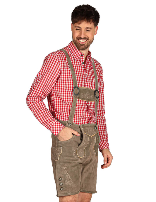 Pantaloni scurți bavarezi tradiționali gri premium bărbați