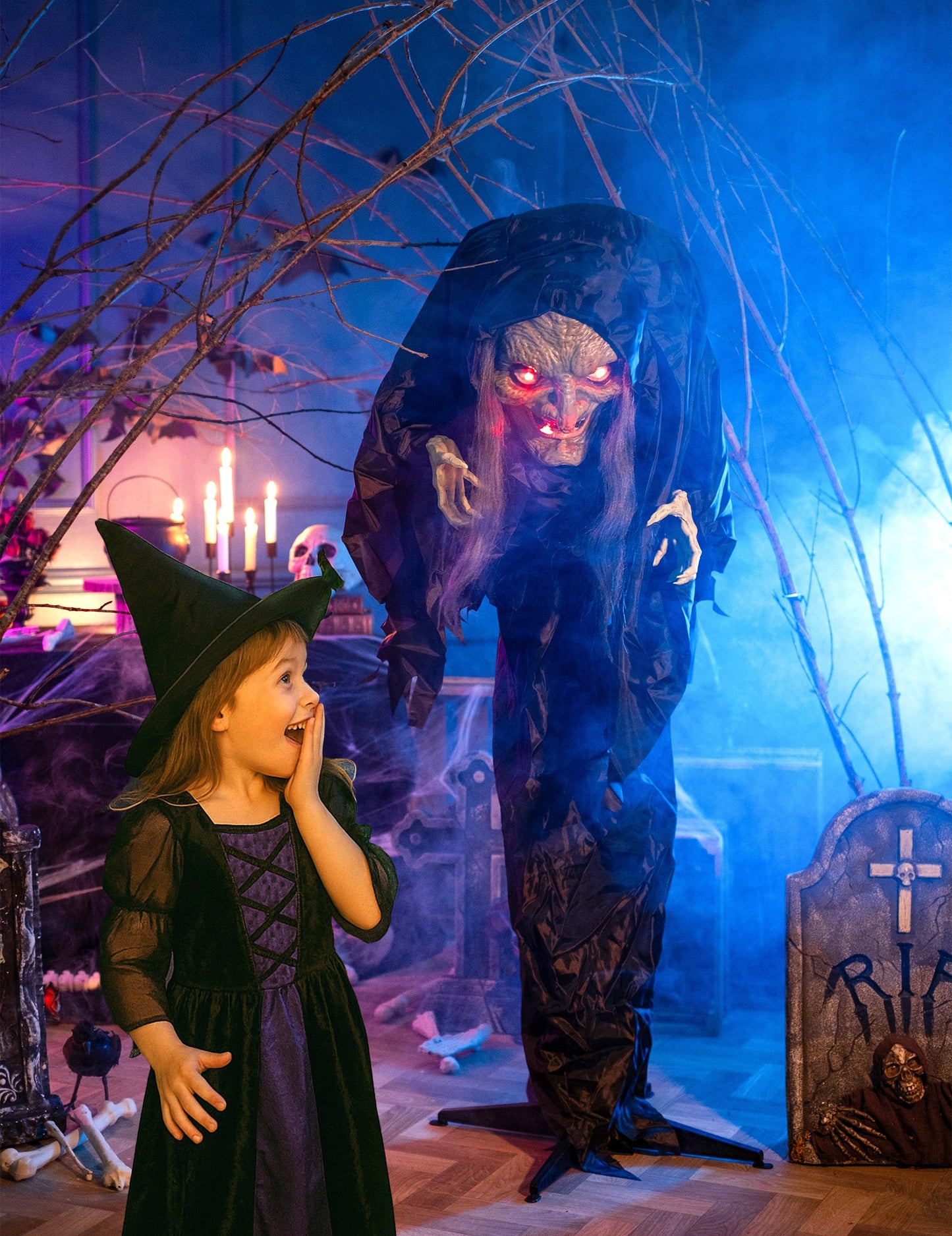 Hunchbacked Witch - Animat, Sound, Bright 160 cm
