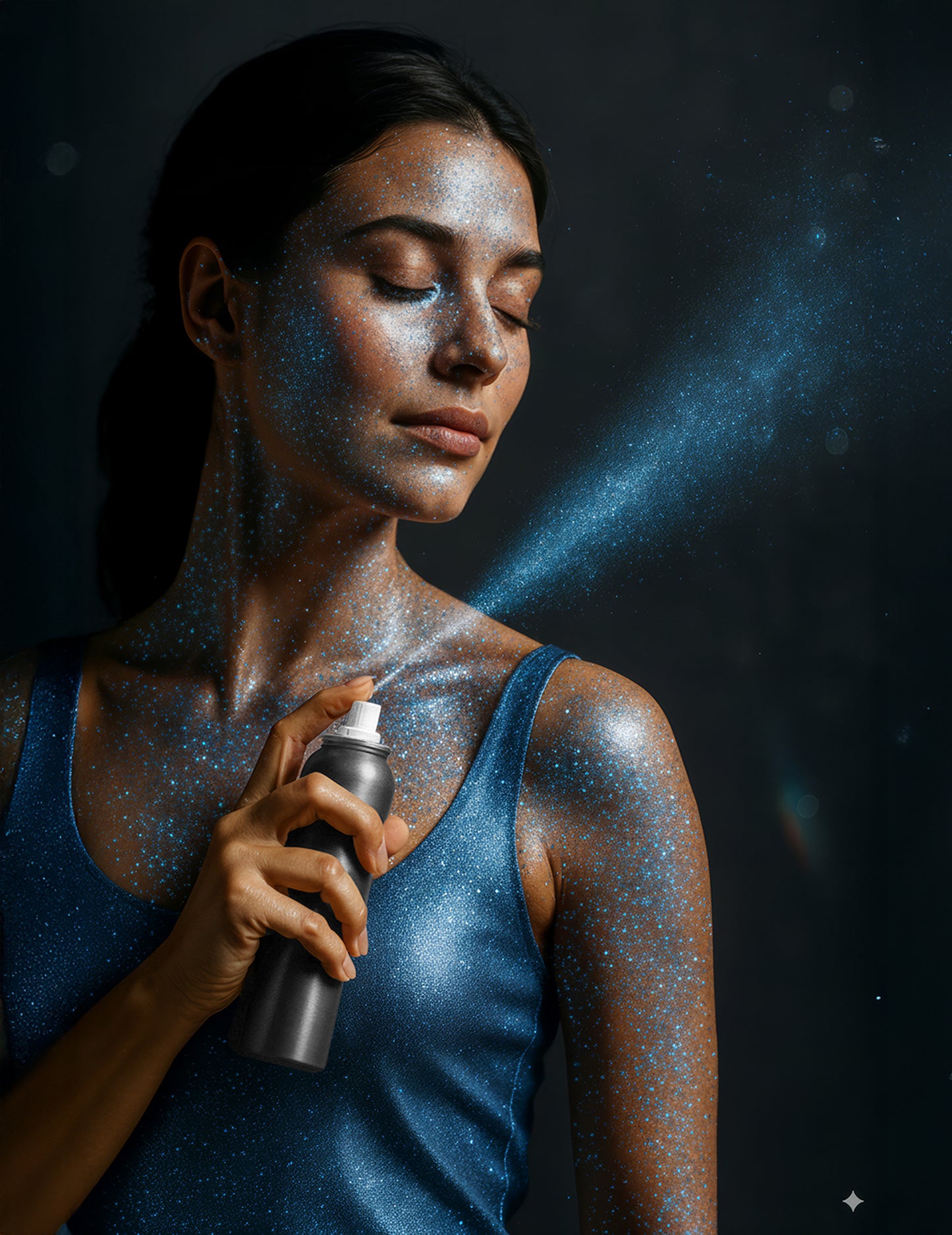 Spray Blue Glitter Body 75 ml