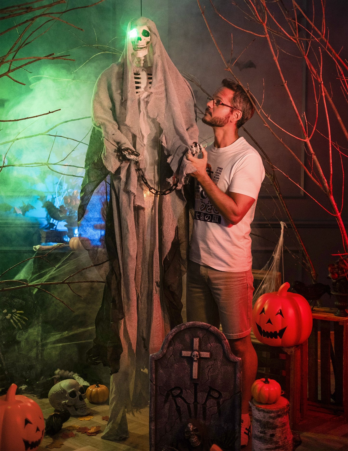 Halloween Schelet Halloween Grey Banging 180 cm