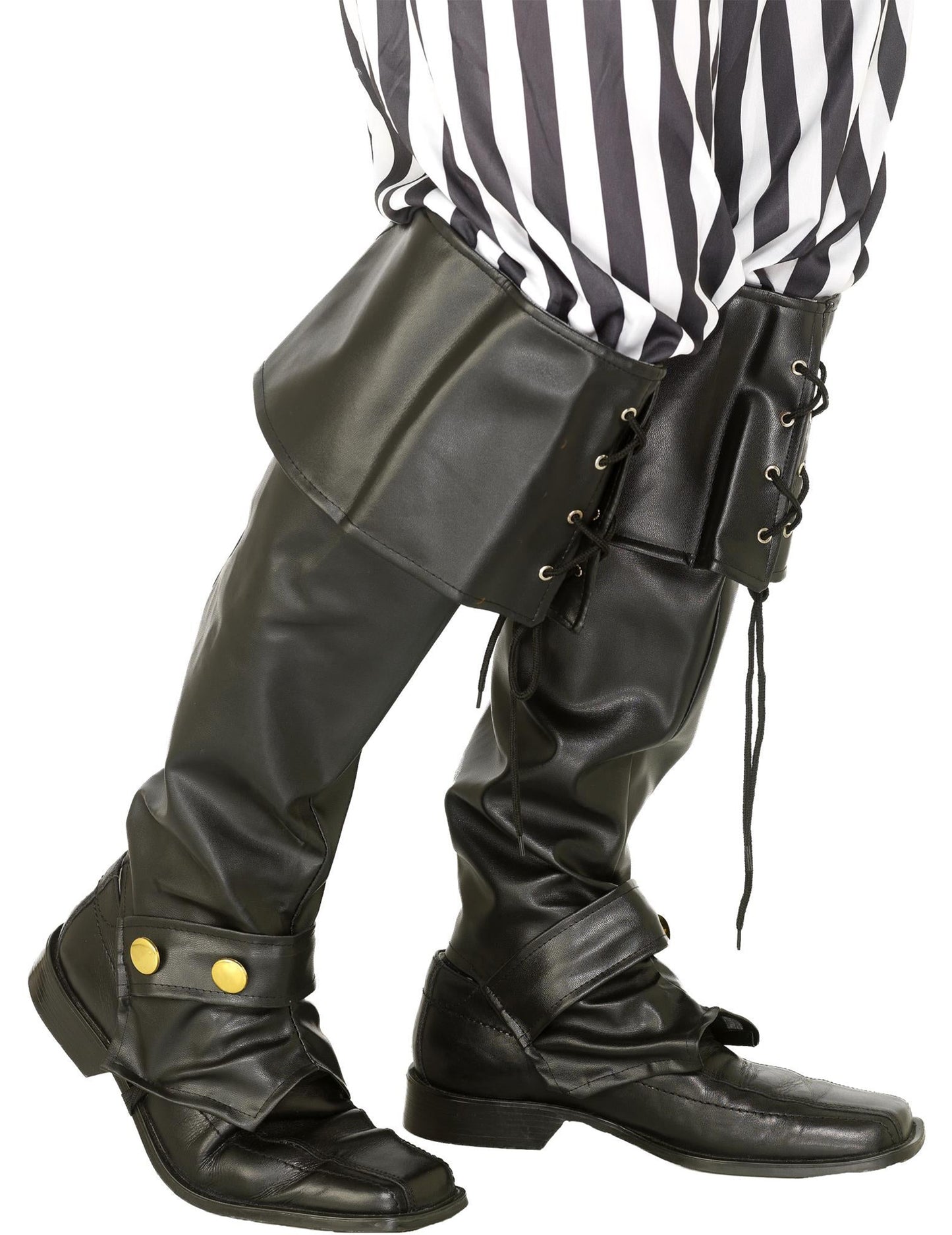 Sur-box-uri negre imitație șireturi din piele și curea adultă