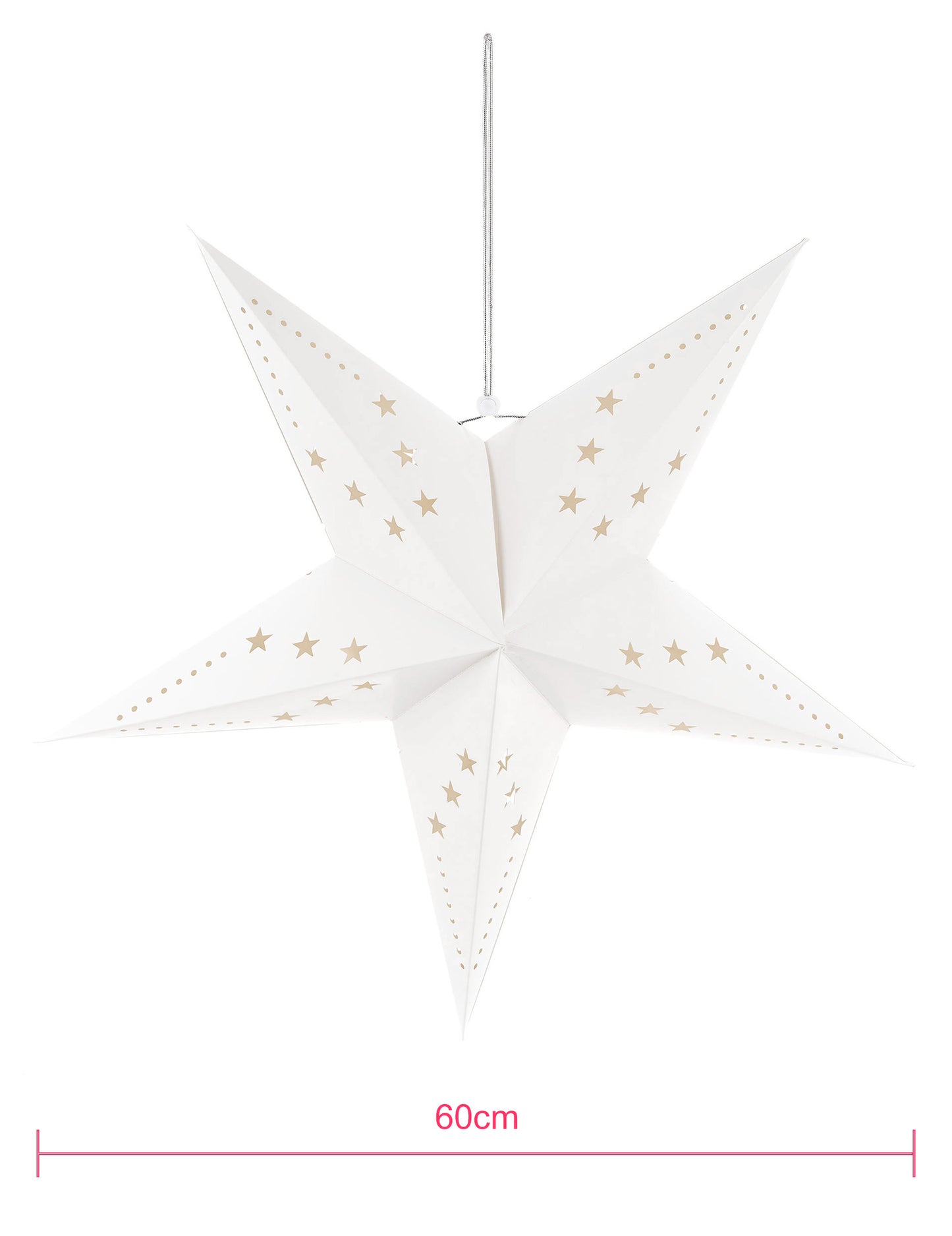 Vue de face de la suspension étoile pour décoration de fête