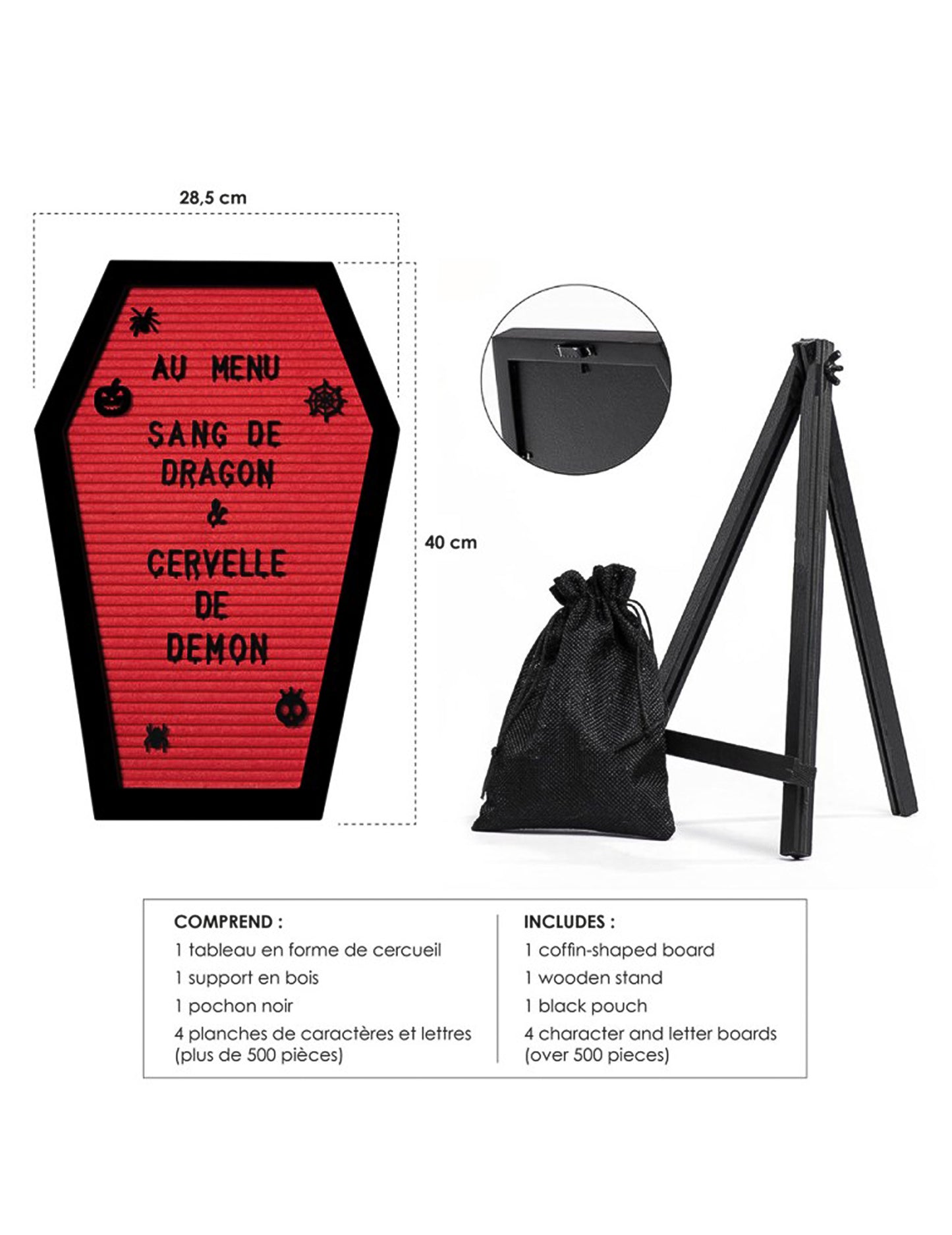 Placă de sicriu personalizabilă cu scrisori și suport 40 cm